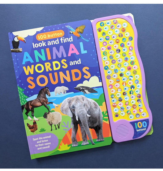 100 Button Look & Find Animal Words & Sounds [Hardcover]