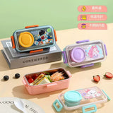 Single grid stainless steel lunch box with bowl ( 500ml+ 80ml)