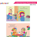 Jolly Kids Read With Happy Phonics Stories (Set of 6)| Vowel Sound Words| Phonic Stories for Kids Ages 3-8 Years