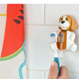 Flipper Fun Animal Penguin Toothbrush Cover , One Touch Open & Close ,Suction Cup Toothbrush Holder for Mirrors, Glass or Tiles ,Dust-proof Adorable Easy to Use