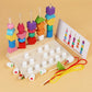 3 in 1 wooden Memory chess , five pillars & fishing game