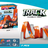 Flexible Race Track for Kids 4.5 meters  with 2 Racecars,  with 2 Suction Cups, Compatible with Hot Wheels for Ages 3+