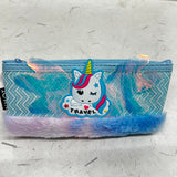 PENCIL POUCH GLITTER WITH FUR