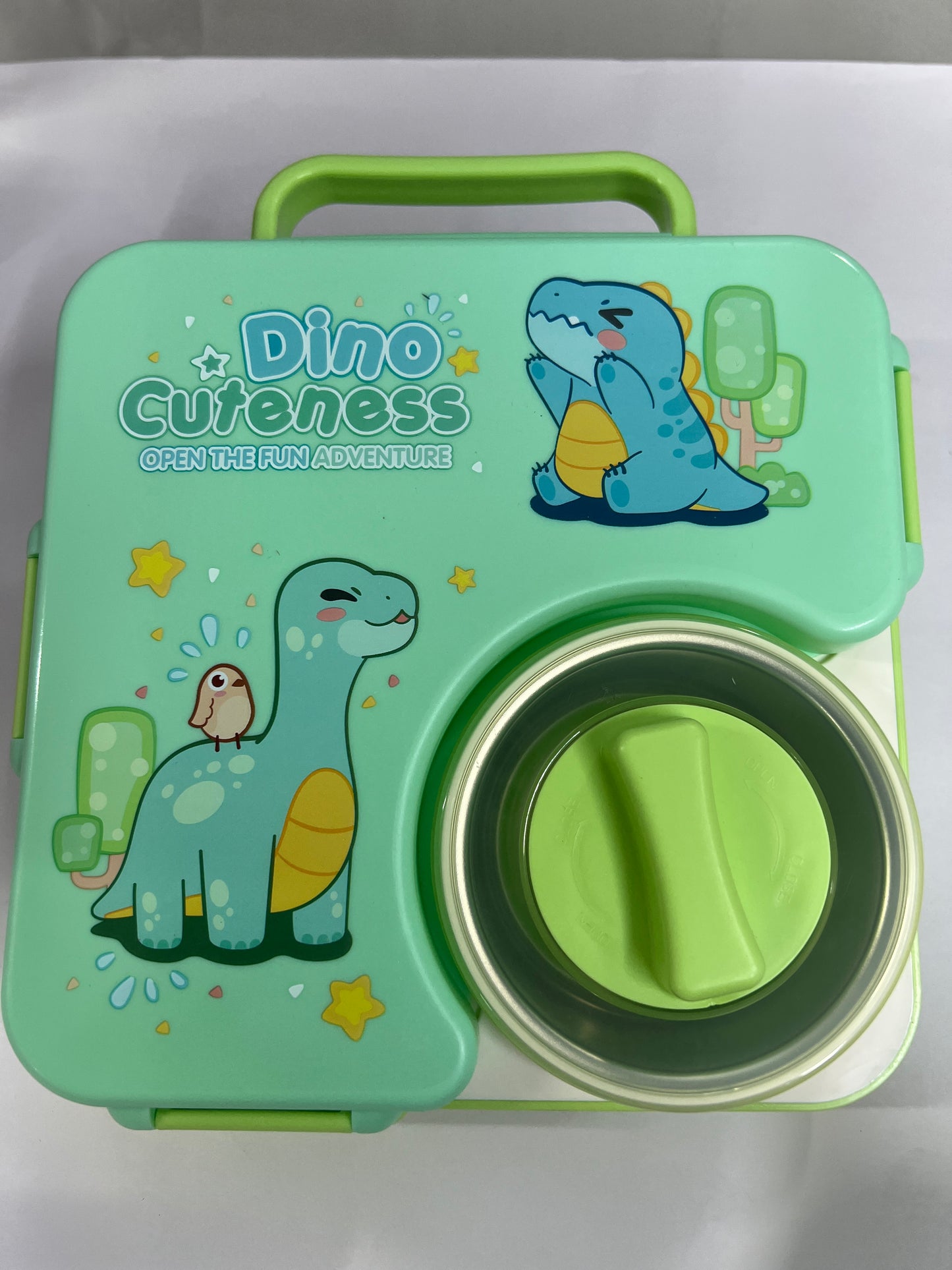 3 compartment 850ml handle square bento box .