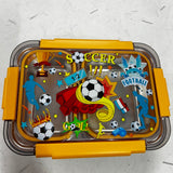 Football/Unicorn/space /mermaid  Transparent 2-Compartment 750ml Transfer Proof Lunch Box