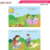 Jolly Kids Read With Happy Phonics Stories (Set of 6)| Vowel Sound Words| Phonic Stories for Kids Ages 3-8 Years