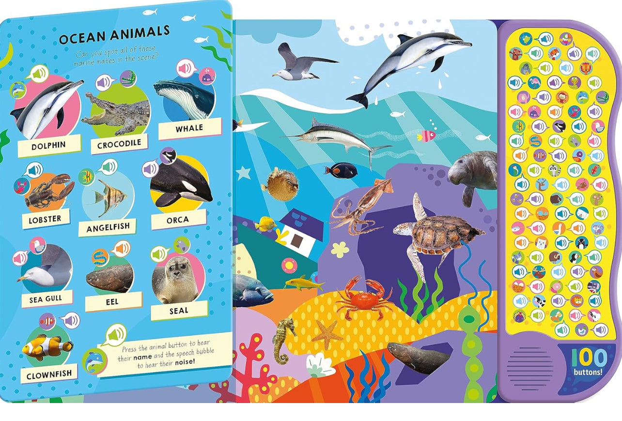100 Button Look & Find Animal Words & Sounds [Hardcover]
