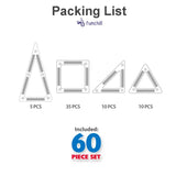 60 pcs travel magnetic tiles with tin box