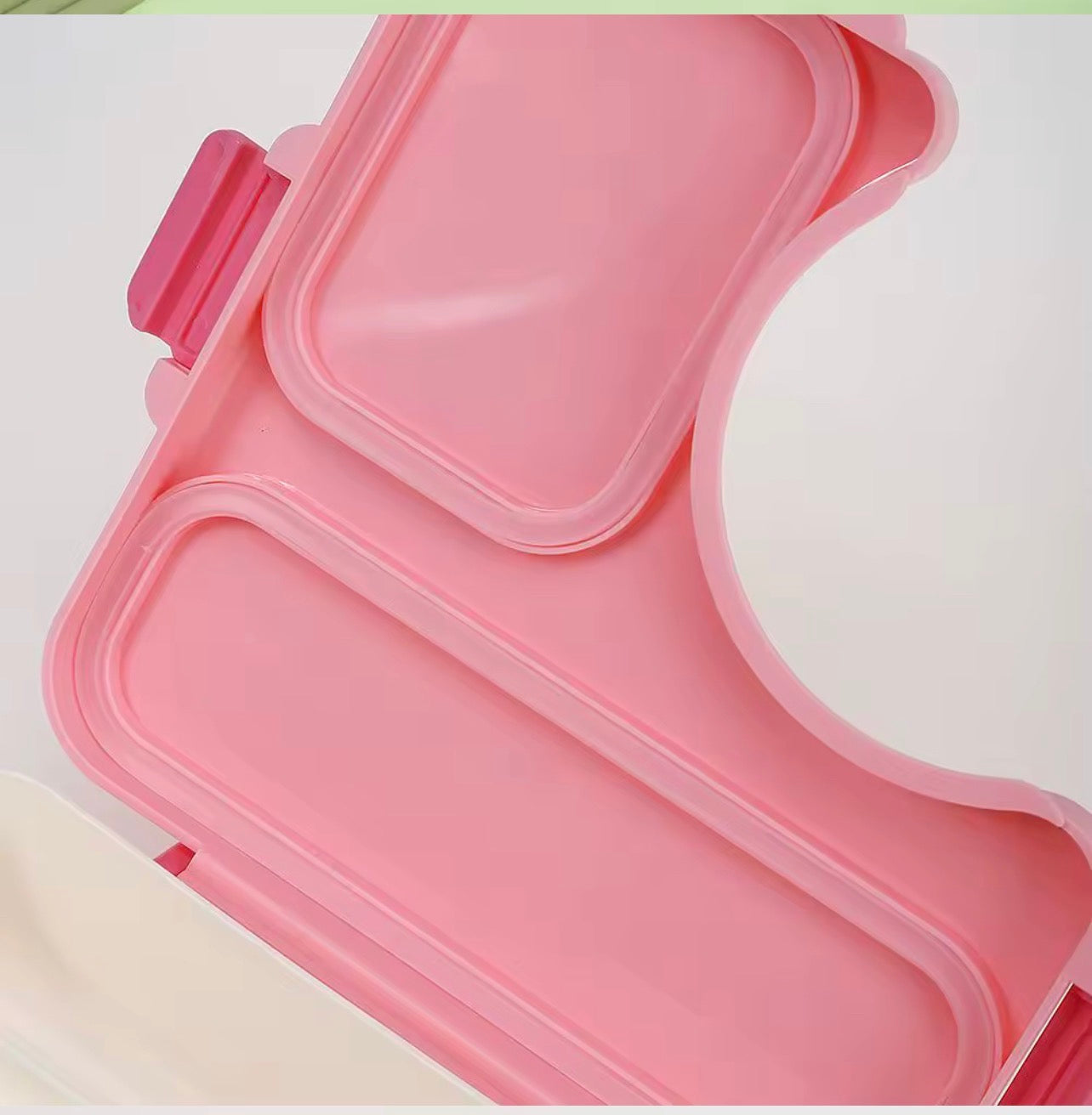 3 compartment 850ml handle square bento box .