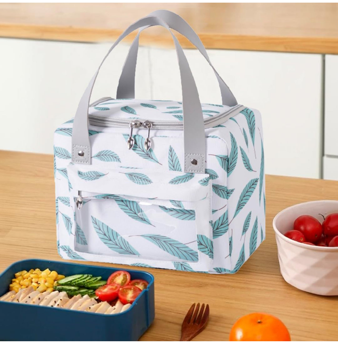 Insulated Lunch Bags for Men Woman Adult Large Reusable Lunch Tote Bag with Handle Green Leakproof Womens lunch bags for Work Picnic Hiking Office Beach