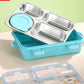 4 Compartment lunch box . with bowl , Spoon & Chopstick Leakproof Heating & Water Insulation- 900ml+70 ml