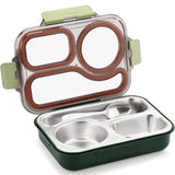 Leak Proof Airtight Unbreakable Lid BPA Free Ceelik Trio NX Insulated Lunch Tiffin Box, 1 Steel Spoon 3 Compartment Lunch Box Steel for School Kids Boys Mens Girls Office Women