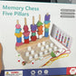 3 in 1 wooden Memory chess , five pillars & fishing game