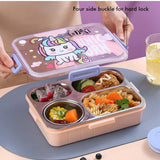 4 grid stainless steel lunch box with dibbi