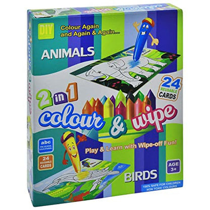 2 in 1 Color and Wipe Off, Learning Painting Kit for Kids