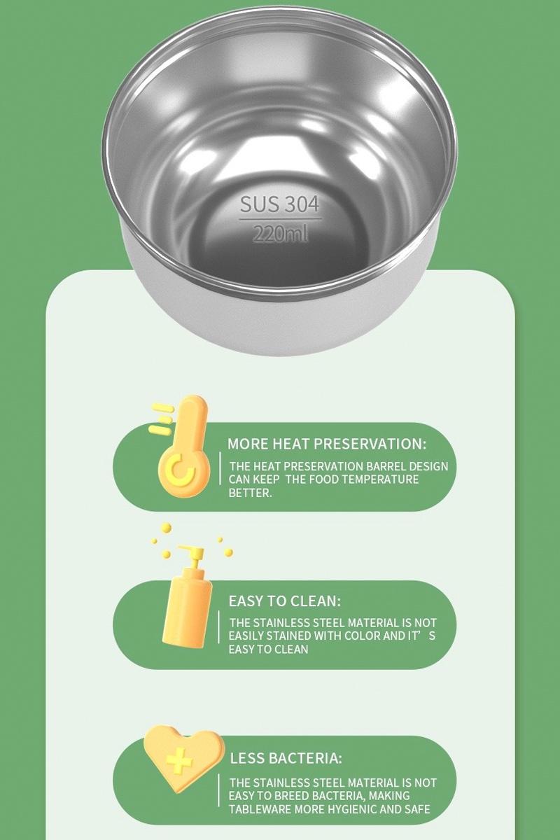 Deer three layer insulated bowl with cutlery and lunch bag