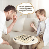 Wooden Magnetic Chess Game Set,Interactive Tabletop Chess Board Game with Magnet Stones,Develop Intelligence,Strategy Game,Family Party Games for Kids and Adults