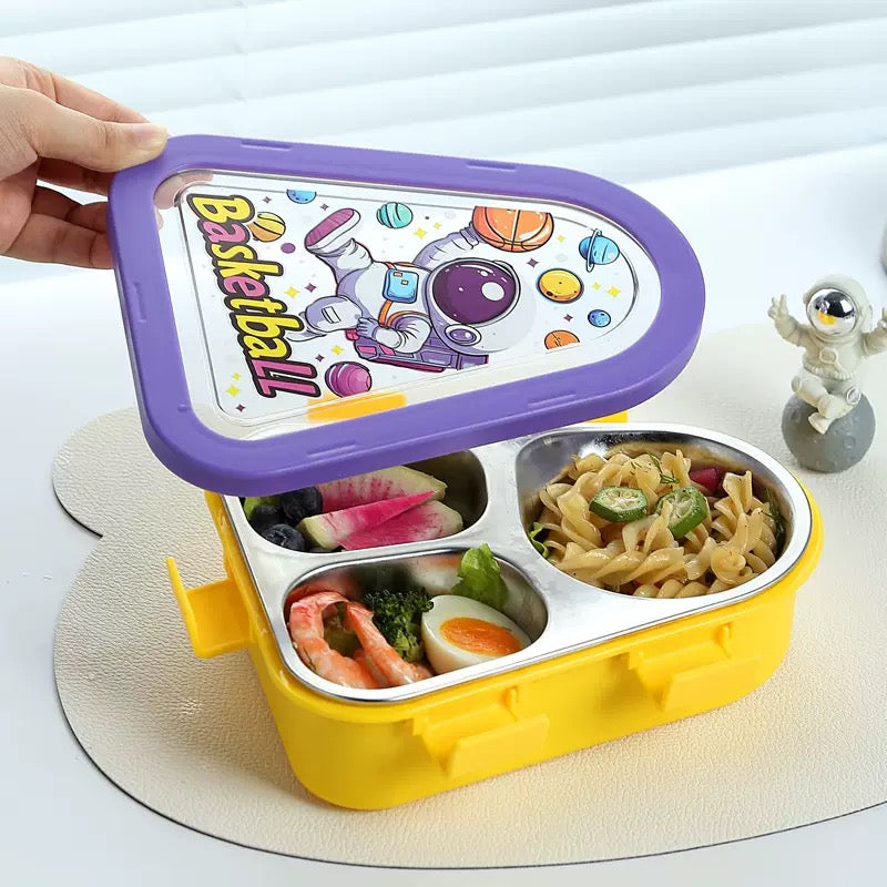 3 grid stainless steel triangle lunch box