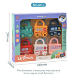 Unlock train team Pack of 6 Lock with Key Children, Montessori Toy,