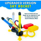 Multi Sky Rocket Toys For Kids , 4 Foam Tipped Rockets , Dual Shot Stomp Launcher Outdoor Toy Set