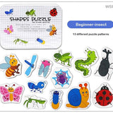 Two pieces puzzles ( insects, aquatic animals, fruits & vegetables)