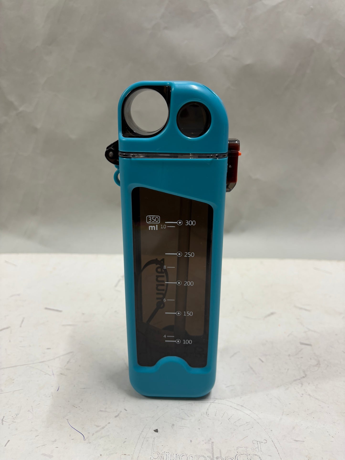 Flat Square Fashion Plastic Portable Sports Sipper Water Bottle 350ml