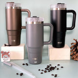 TYESO vacuum insulated tumbler with handle 900ml(24 hours cold & 6 hours hot)