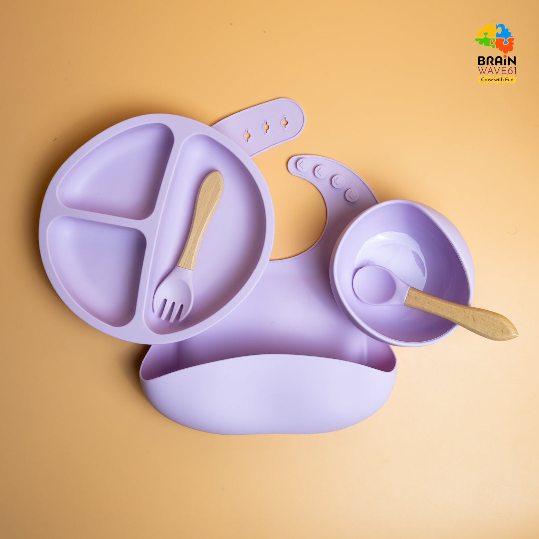 Silicon baby feeding set of 5