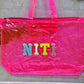Jelly exam bag with 4 letter initials ( size 16.5*11*4 inches)