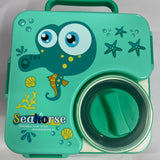 3 compartment 850ml handle square bento box .