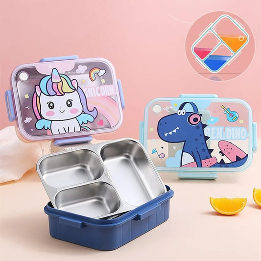 3 grid stainless steel lunch box