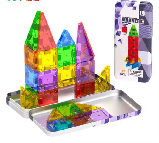 Portable travel magnetic building tiles 32pcs