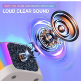 Mini Portable Bluetooth Karaoke Speaker with 2 Wireless Mics and LED Color Lights, Party, Home KTV, Birthday for Girls/Boys Ages 3-12+