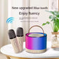 Mini Portable Bluetooth Karaoke Speaker with 2 Wireless Mics and LED Color Lights, Party, Home KTV, Birthday for Girls/Boys Ages 3-12+