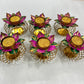 Metal lotus tealight candle holder 6pcs box ( 6 candles free)pp-122