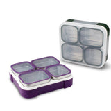 Yoo yee . Bento lunch box with insulated bag 4 compartment stainless steel .
