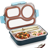 Leak Proof Airtight Unbreakable Lid BPA Free Ceelik Trio NX Insulated Lunch Tiffin Box, 1 Steel Spoon 3 Compartment Lunch Box Steel for School Kids Boys Mens Girls Office Women