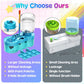 Paint Brush Cleaner with Paint Tray, Upgraded 6-in-1 Painting Supplies with Drain and Brush Holder, Water Circulation Paint Brush Cleaner Tool for Acrylic, Watercolor, Water-Based Paints