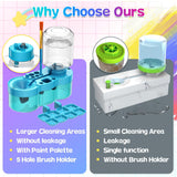 Paint Brush Cleaner with Paint Tray, Upgraded 6-in-1 Painting Supplies with Drain and Brush Holder, Water Circulation Paint Brush Cleaner Tool for Acrylic, Watercolor, Water-Based Paints