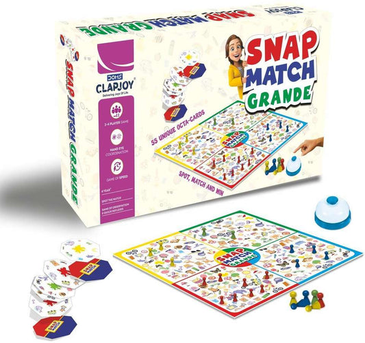 Snap Match Grande – Fast-Paced Spot & Match Board Game with Bell | Observation & Reflex Game for Kids & Family
