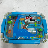 Dino/Unicorn/space /mermaid  Transparent 3-Compartment 750ml Transfer Proof Lunch Box