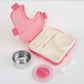3 compartment 850ml handle square bento box .
