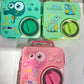 3 compartment 850ml handle square bento box .