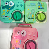 3 compartment 850ml handle square bento box .
