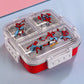 Disney print Insulated Lunch Box with 3 Compartments, Stainless Steel Interior & Embossed Printed Lid | Leak-Proof Design | 600 ML