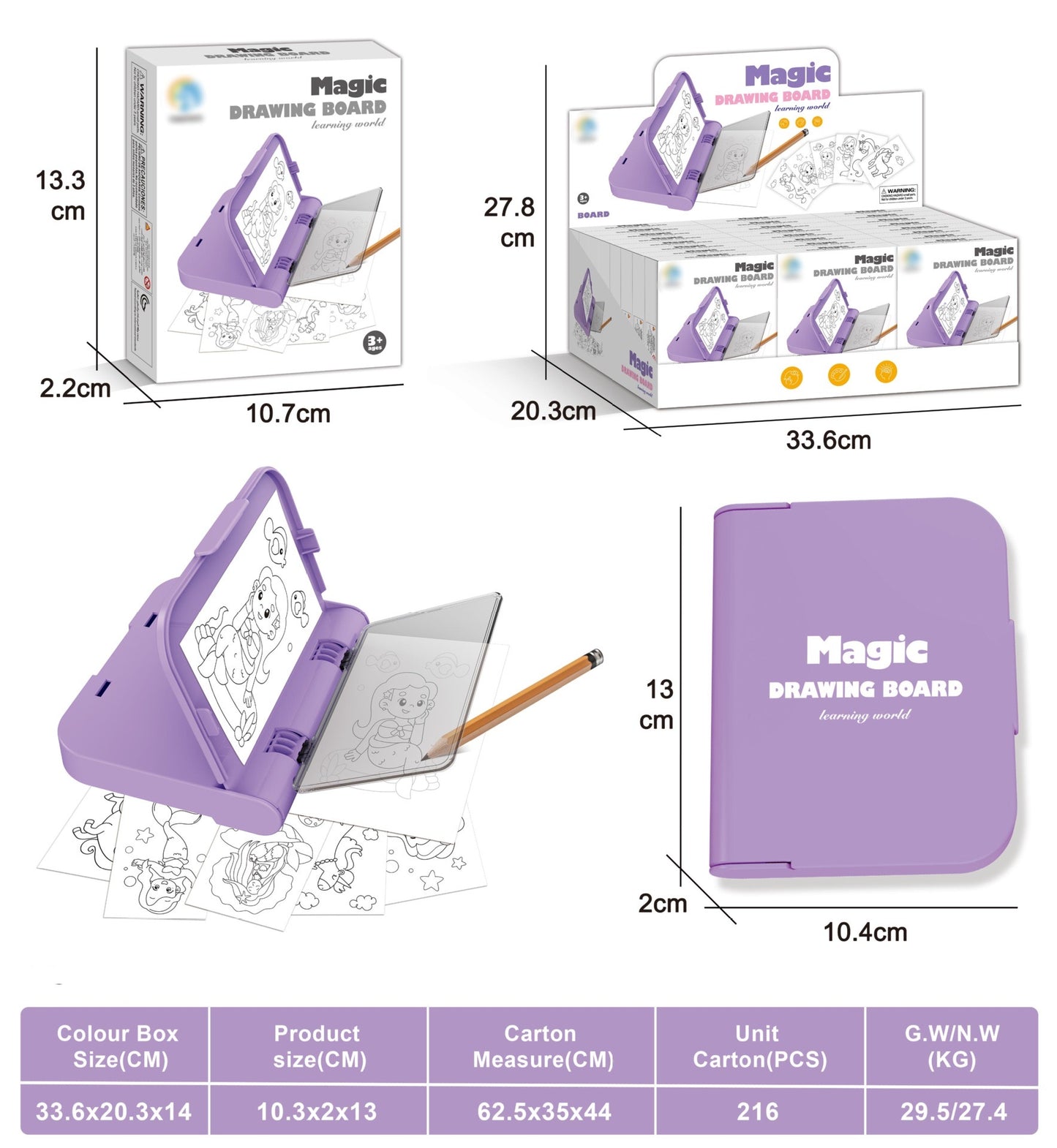 Educational learning double faced drawing board, easel board.