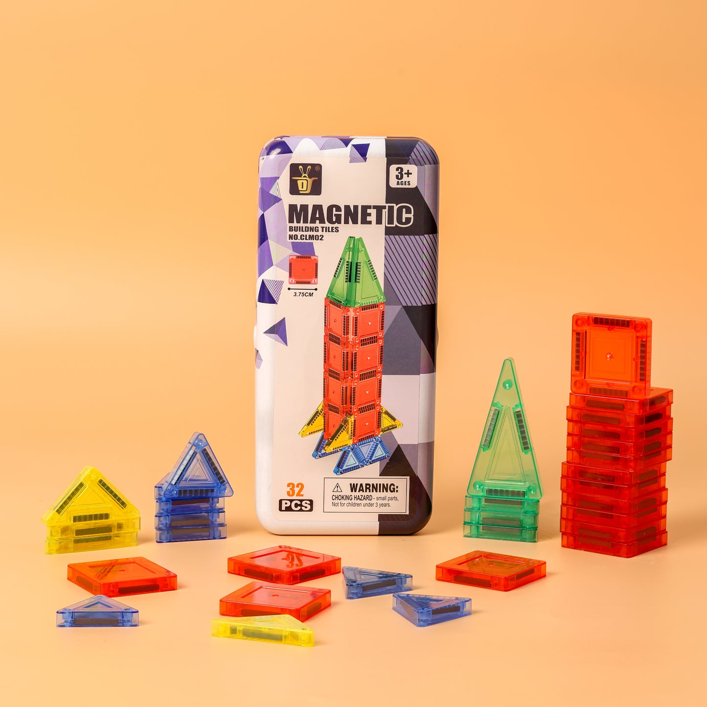 Portable travel magnetic building tiles 32pcs