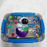 Dino/Unicorn/space /mermaid  Transparent 3-Compartment 750ml Transfer Proof Lunch Box