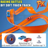 Flexible Race Track for Kids 4.5 meters  with 2 Racecars,  with 2 Suction Cups, Compatible with Hot Wheels for Ages 3+