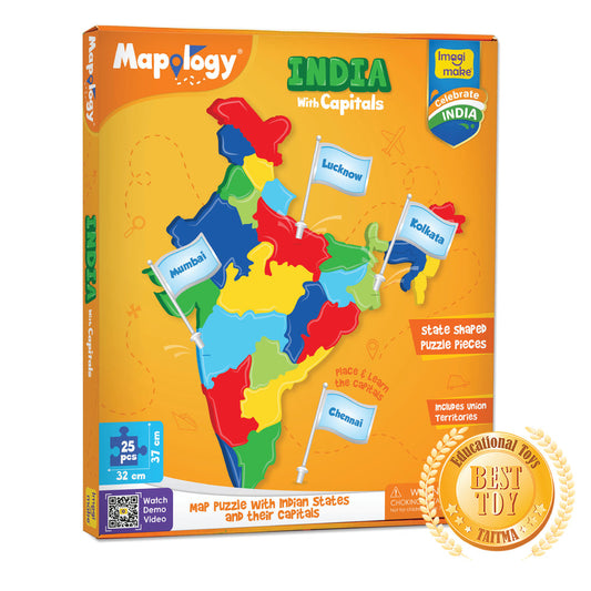 Mapology India with State and Capitals .25 pcs puzzles